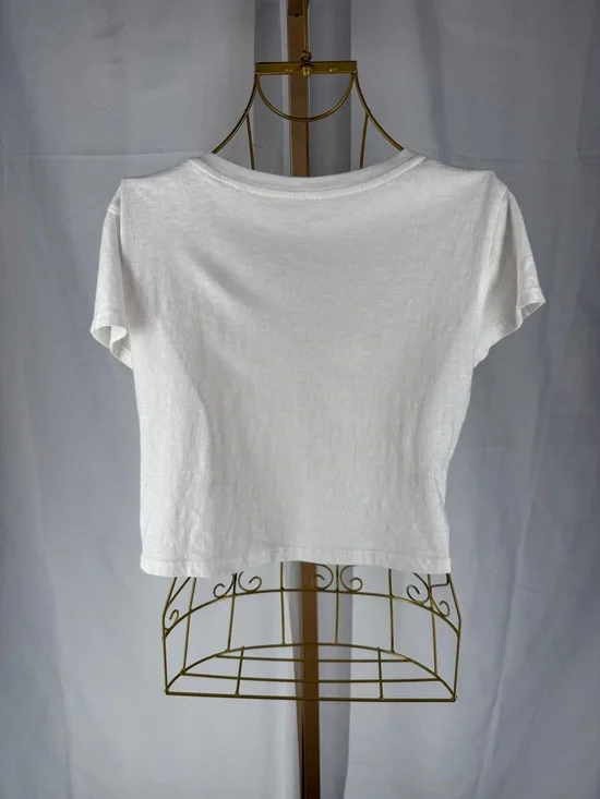 Aerie 100% Cotton Cropped Tee Shirt Top - Small - White - Picture 10 of 10